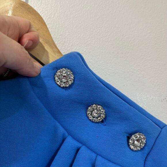 Talbots XS Blue Button Shoulder Pullover Preppy Cotton Blend Sweater - Picture 6 of 8